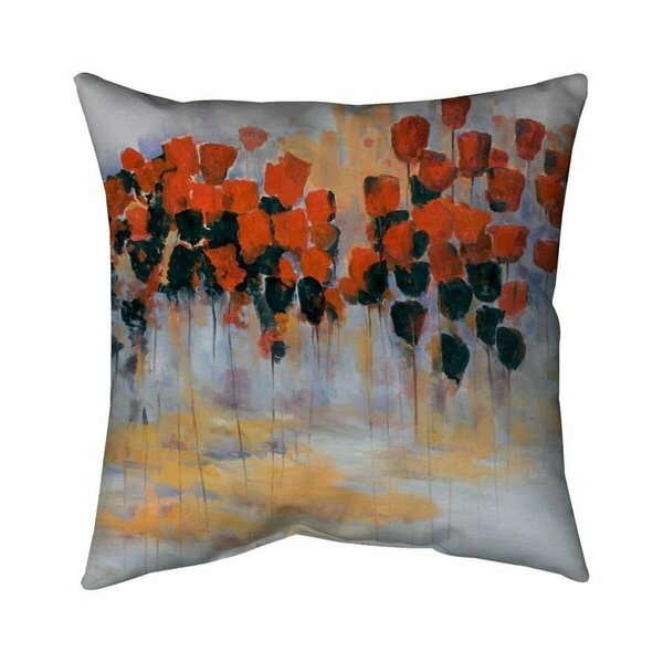 Begin Home Decor 20 x 20 in. Red Flowers Field-Double Sided Print Indoor Pillow 5541-2020-AB24